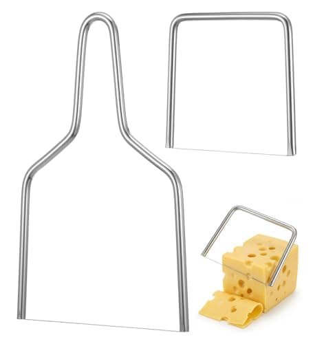 2 PCS Wire Cheese Cutter, Stainless Steel Cheese Wire Cutter for Block Cheese