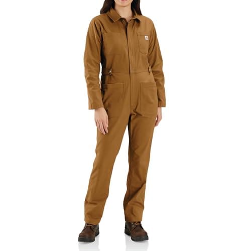Carhartt Women's Rugged Flex® Relaxed Fit Canvas Coverall, Carhartt Brown, Large