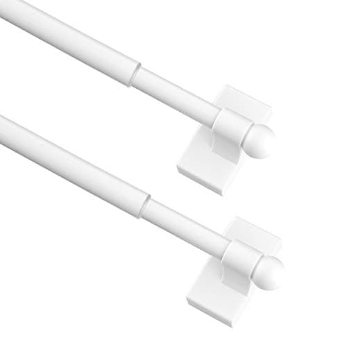 BOOM JOG Magnetic Curtain Rods Multi-Use Adjustable Appliance Metal Doors Magnetic Rods, 16-28 Inch, 1/2 Inch Diameter, 2 Pack,White