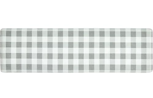 Anti Fatigue Kitchen Rugs Farmhouse Kitchen Mats, Plaid Grey, 17.3"x60"