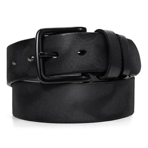 OZNDAS Men's Leather Belt, Handmade Full Grain Leather Belts for Men