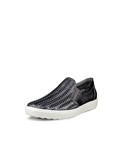 ECCO Women's Soft 7 Woven Slip On 2.0 Sneaker, Silver Heavy, 9-9.5