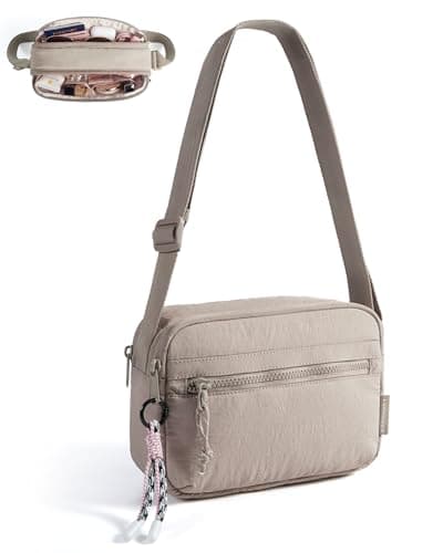 BAGSMART Cross Body Purse, Small Crossbody Bags for Women Travel Purse, Casual Shoulder Handbag Wallet, Camel