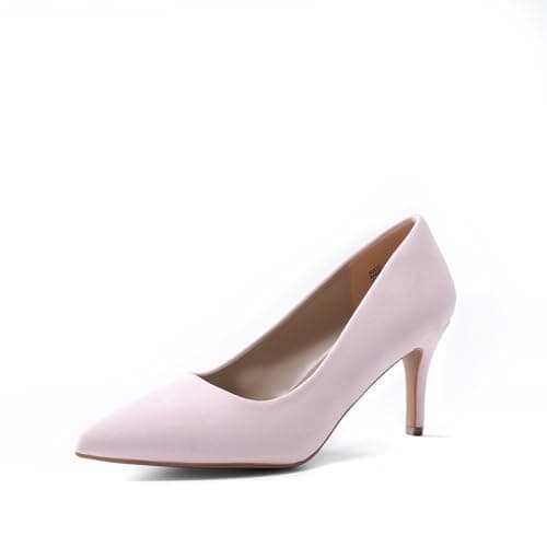 DREAM PAIRS Women's High Stiletto Heels Closed Pointed Toe Dress Pumps Shoes for Wedding Work Office Business, 3 Inches,Size 5.5,Pink,KUCCI