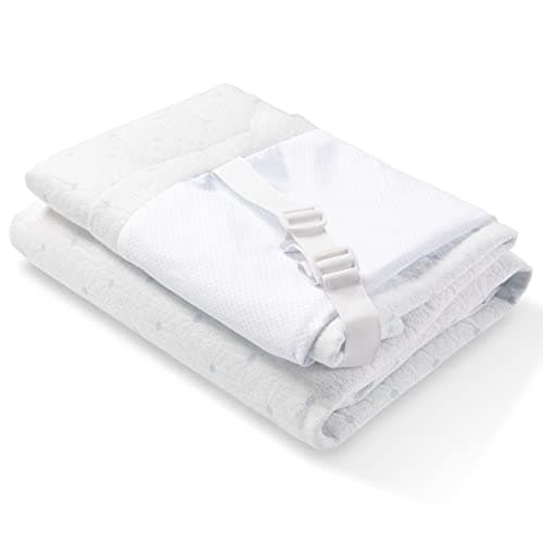 Ferlizer 2" Mattress Topper Cover Twin, Bamboo Rayon Zippered & Anti-Slip