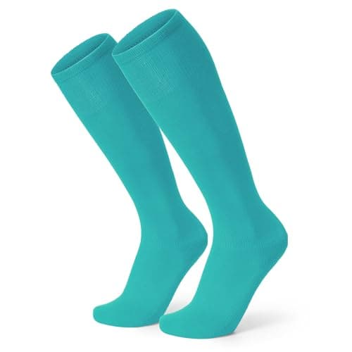 XZQTIVE Baseball Soccer Softball Socks for Youth Adult Solid Green Colors Socks for Boy Girl