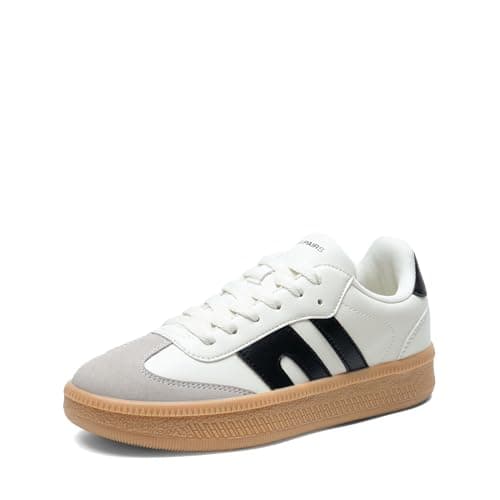 DREAM PAIRS Women's Tennis Sneakers Walking Casual Lace-Up Footwear Comfortable Fashion Sneakers Shoes,Size 8.5,White,DWUMFN2546