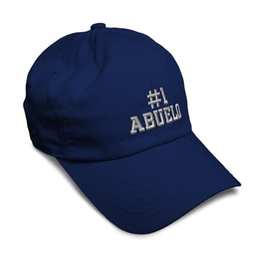 Soft Baseball Cap Number #1 Abuelo Embroidery Grandpa Grandfather Grandfather Twill Cotton Granddad Dad Hats for Men & Women Navy Design Only