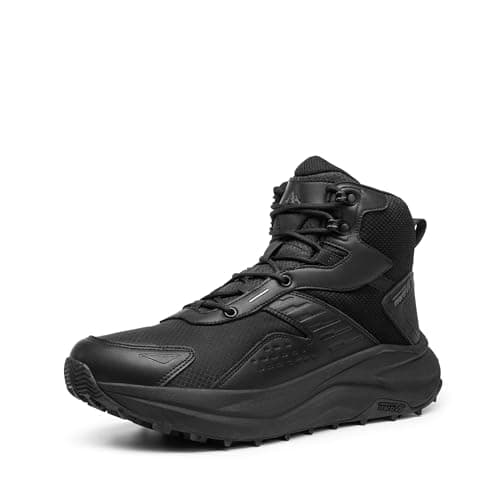 NORTIV 8 Men's Wide Toe Box Hiking Boots Low Drop Waterproof Outdoor Trekking Camping Shoes Katahdin,Size 7.5,Black,SNHB25001M