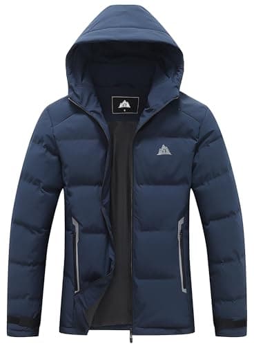 MOERDENG Women's Lightweight Full-Zip Puffer Jacket with Hood Quilted Warm Winter Coat Water Resistance Winter Jacket