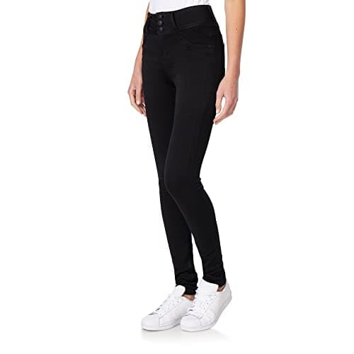 Wallflower Women's Juniors InstaSoft High-Rise Sassy Skinny Jeans (Standard and Plus), Noir, 3