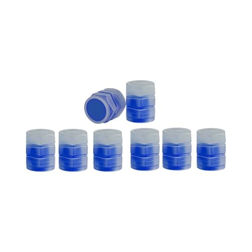 ANFTDCO 8PCS Glow-in-The-Dark Car Tire Valve Cap, Fluorescent Vehicle Wheel Air Valve Cover, Dustproof Automotive Exterior Tire Stem Protectors, Universal for Motorcycles Automobile Truck (Blue)
