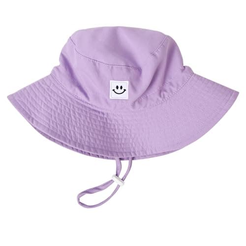 Baby Toddler Sun Hat,Kids Summer UPF 50+ Foldable Beach Bucket Hat for Boys Girls Children 2-4 Years Purple