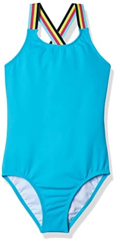 Kanu Surf girls Maggie Upf 50+ Beach Sport Athletic One Piece Swimsuit, Maggie Aqua, 8 US