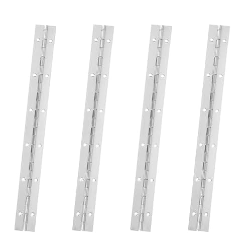 4 Pack 12 Inch Silver Piano Hinges 1.2 Inch Wide Stainless Steel Hinges