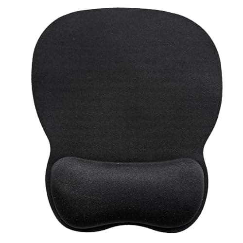 Mouse Pad with Wrist Support, Ergonomic Mousepad with Comfortable Memory Foam Wrist Rest Cushion, Relieve Wrist Pain, Non-Slip Rubber Base Gaming Mice Pad for Home Office Computer Laptop, Black