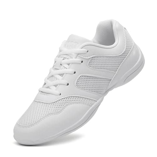GlideMoves Cheer Shoes Girls Dance Youth Athletic Training Tennis Walking Breathable Competition Tumbling Boys and Girls Little Kid Size 13.5 White 32