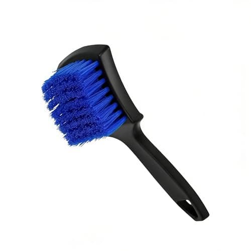 TyranCoupe Car Cleaning Brush, Stiff Bristle Carpet Brush for Car Detailing, Durable Car Brush for Interior and Floor Mats, Automotive Cleaning Tool, 8.3 x 2.5 Inch (Black and Blue)