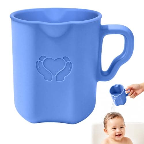 XBPFFXL Baby Bath Rinse Cup, 100% Soft Silicone, Blue, for Hair Washing