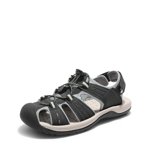 DREAM PAIRS Men's Support Sandals Outdoor Hiking Sandals Closed Toe Athletic Lightweight Walking Comfortable Sandals Water Shoes,Size 9,Black,DMUMST2503