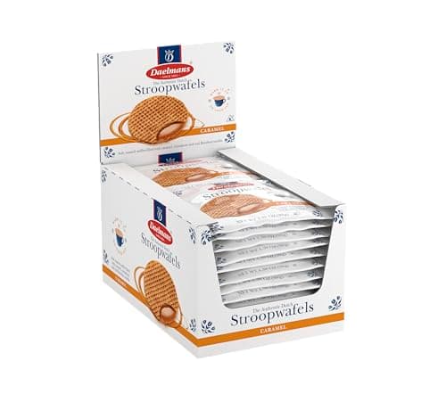 Daelmans Stroopwafel Caramel, Dutch, Caramel Cookie Waffles - 24 Count