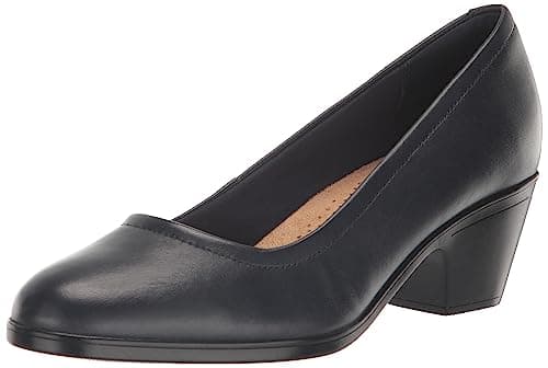Clarks Blue's Emily 2 Ruby Pump, Navy Leather, 9 Narrow US