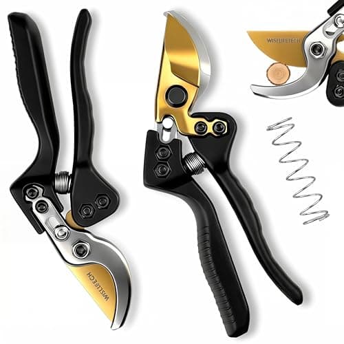 Wiselifetech 8" SK5 Bypass Pruning Shears, Hand Pruners and Garden Clippers