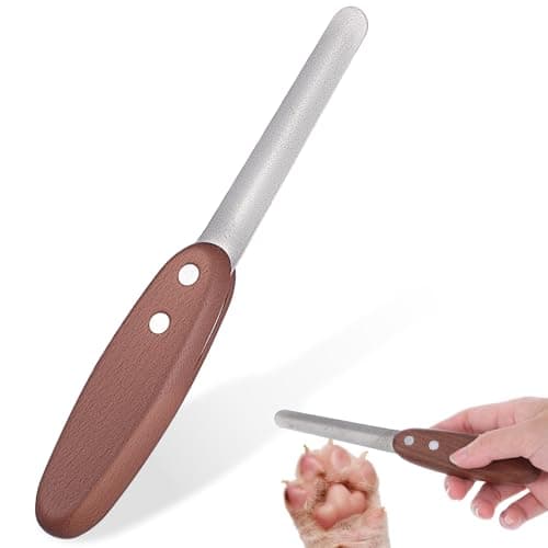 Alrhso Professional Dog Nail File with Walnut Handle Pet Nail Grooming Tool for Small Dog, Cat Smooth and Shape Pet’s Nails (6.4 Inch)