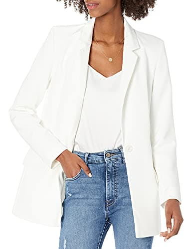 The Drop Women's Blake Long Blazer, Ivory, 4X