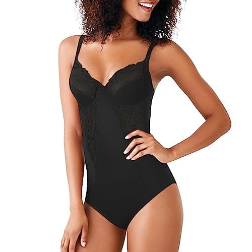 Maidenform womens Shaper With Built-in Bra Fl1456 shapewear bodysuits, Black, 42C US