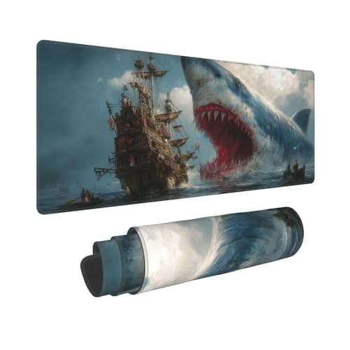 Fish Mouse Pad Extended Large Gaming Mouse Pad XL Stitched Edges for Gamer Home Office 31.5 X 11.8 Inch