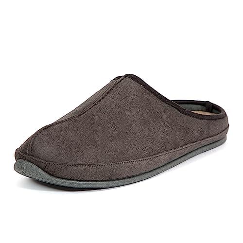 Deer Stags Mens Grizzly Slippers, Grey, 11