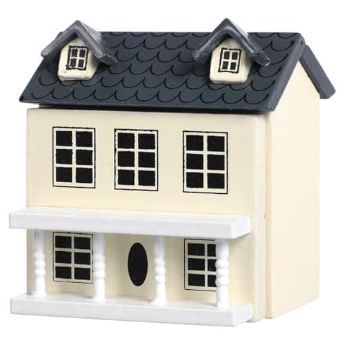 Toyvian Tiny House Model, Miniature Architectural Desktop Display