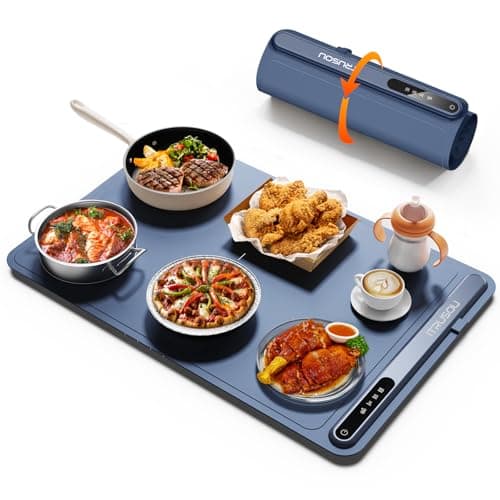 Warming Mat for Food (24"x16") - iTRUSOU 3-Year Classic Electric Warming Tray with 3-Level Temp Control, Rapid Heating 250W Energy-Saving - Rollable Large Food Warming Mat for Parties & Buffet