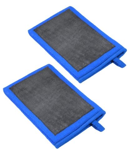 ILBVWQY 2PCS Clay Towel,Car Accessories Anti-Scratch Fine Grade Alternative Microfiber Clay Mitt Auto Detailing,Automotive Washing Sponges,Suitable for Car Paint,Mirrors,Wheels,Glass (Blue)