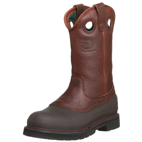Georgia Boot Muddog Steel Toe Wellington Work Boot, Soggy Brown, Size 8.5(M)