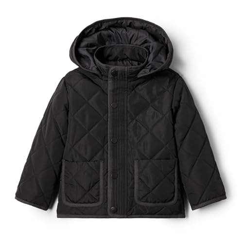 Amazon Essentials x Sofia Grainge Unisex Babies' Hooded Insulated Midweight Field Jacket, Black, 12 Months