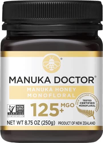 Manuka Doctor - Raw Manuka Honey MGO 125+ Monofloral, 100% Pure New Zealand Honey. Certified. Guaranteed. Raw. Non-GMO (8.75 oz)