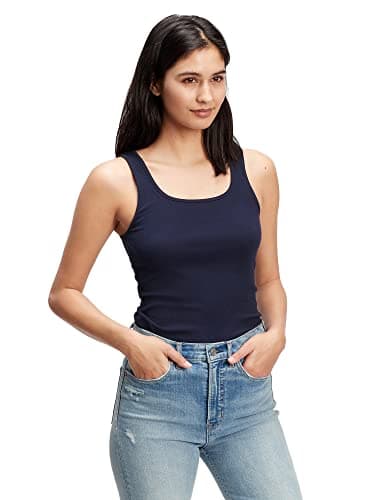 GAP Womens Ribbed Tank Top Cami, Navy Uniform, XX-Small Petite US