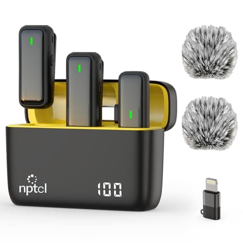 NPTCL Wireless Microphone for iPhone Android Lav Mic USB C Lavalier Microphone Type C Lapel Mic for iPhone 15/16 iPad Video Recording Vlog TikTok - 24H Charging Case Noise Reduction