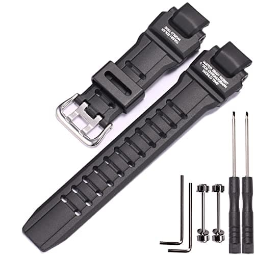 MCXGL Rubber Strap Compatible with Casio GW-4000 GA-1000 GW-A1000 Watch Replacement Resin Band Men' Sports Waterproof Black Bracelet