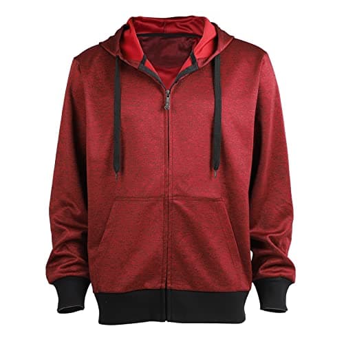Gary Com Fleece Hoodies for Men Zipper Lightweight Spring Long Sleeve Active Mens Jackets Sports Full Zip Sweatshirts,DK.RED/S