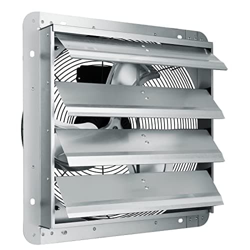 VEVOR Shutter Exhaust Fan, 16'' with Various Speeds, AC-motor, 2000 CFM, Wall Mount Attic Fan, Ventilation and Cooling for Greenhouses, Garages, Sheds, FCC