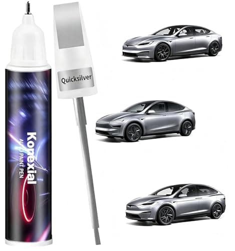 (Quicksilver PN00) Car Touch up Paint Compatible with Tesla Model Y/3/X/S, Premium Car Scratch Remover for Deep Scratches, Car Paint Pen Scratch Repair Two-In-One Touch Up Paint