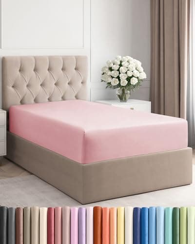 Twin XL Fitted Sheet - College Dorm Room Essentials - Baby Pink