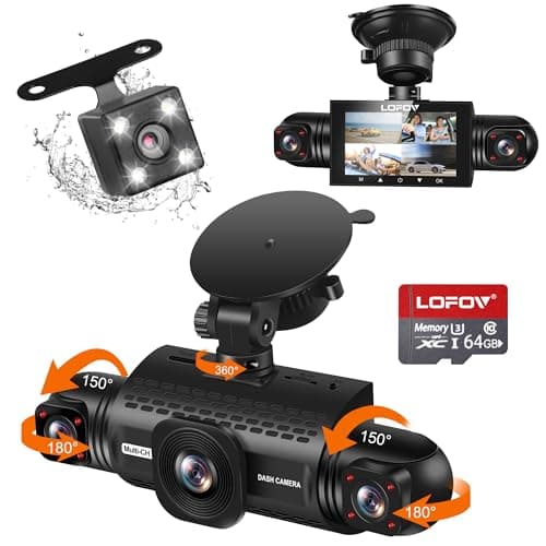 LOFOV 4 Channel Dash Cam 360° View 5G WiFi & APP Control