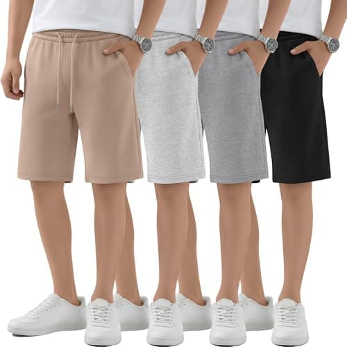 LessonZoo Boys 4 Pack Athletic Shorts, 4-Color, 7-8 Years