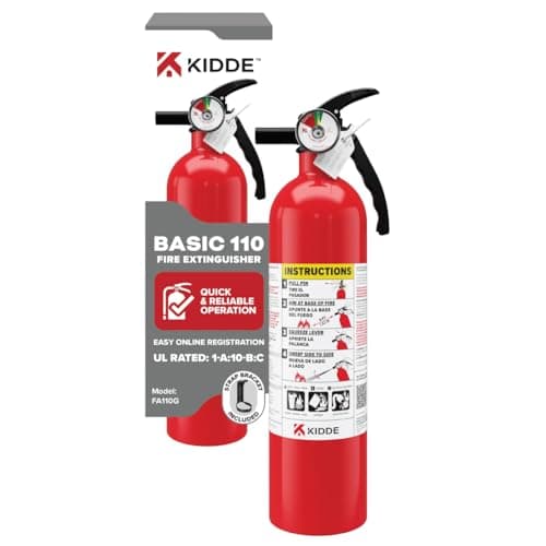 Kidde Basic 110 Fire Extinguisher for Home, 1-A:10-B:C, FA110G, 1 Pack