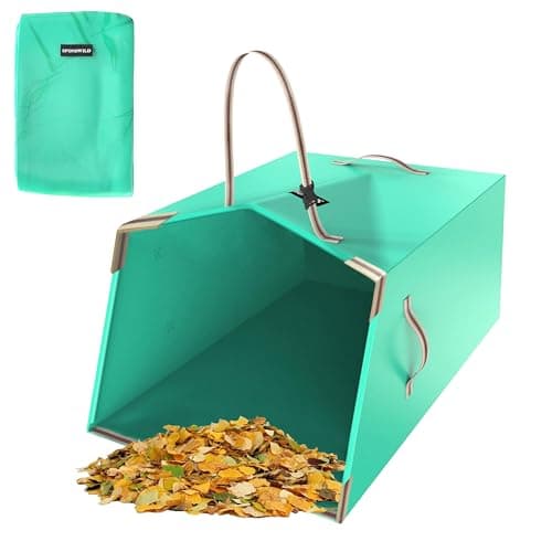50 Gallon Dustpan-Style Leaf Collector Bag, Reusable Yard Waste Bag