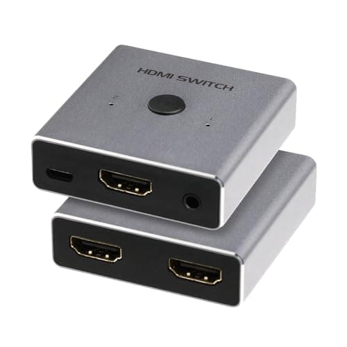 4K HDMI Switcher 2 in 1 Out – Plug & Play HDMI Selector for TV, Monitor, Laptop